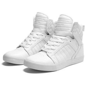 SUPRA White Skytop Leather Casual [MEN'S SIZE 8.5]
